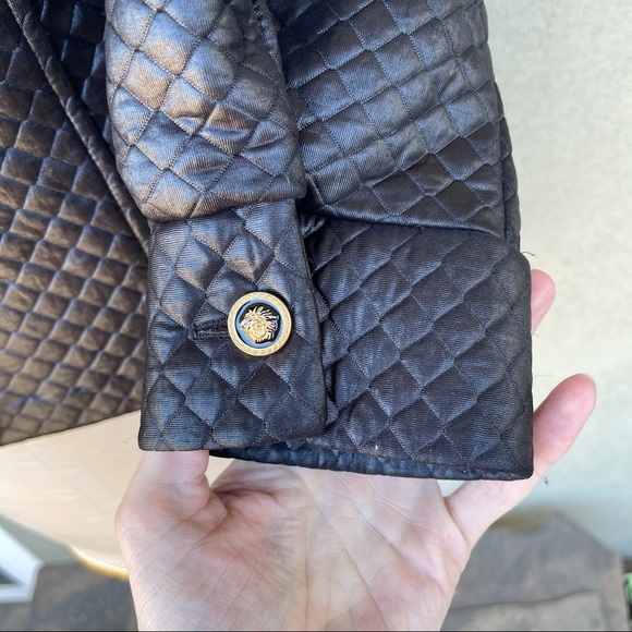 Versace vintage 90s quilted satin jacket